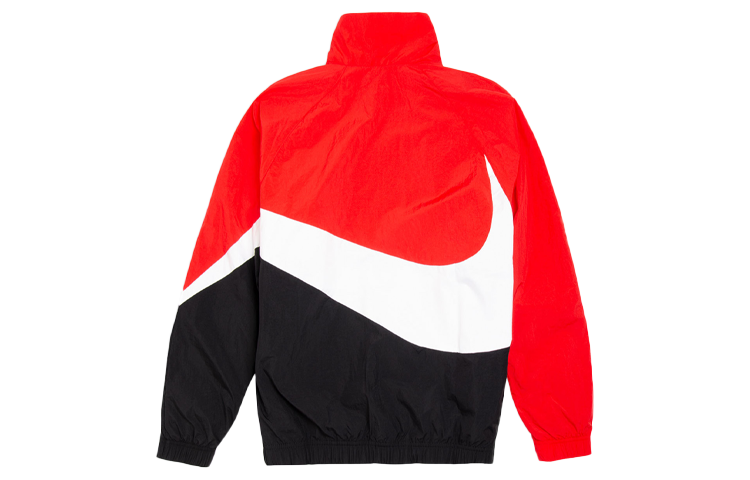 Nike Large Swoosh Zipper Jacket Black White Red AR3132-657