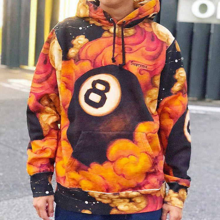 Supreme FW19 Week 1 Martin Wong 8-Ball Hooded Sweatshirt SUP-FW19-059
