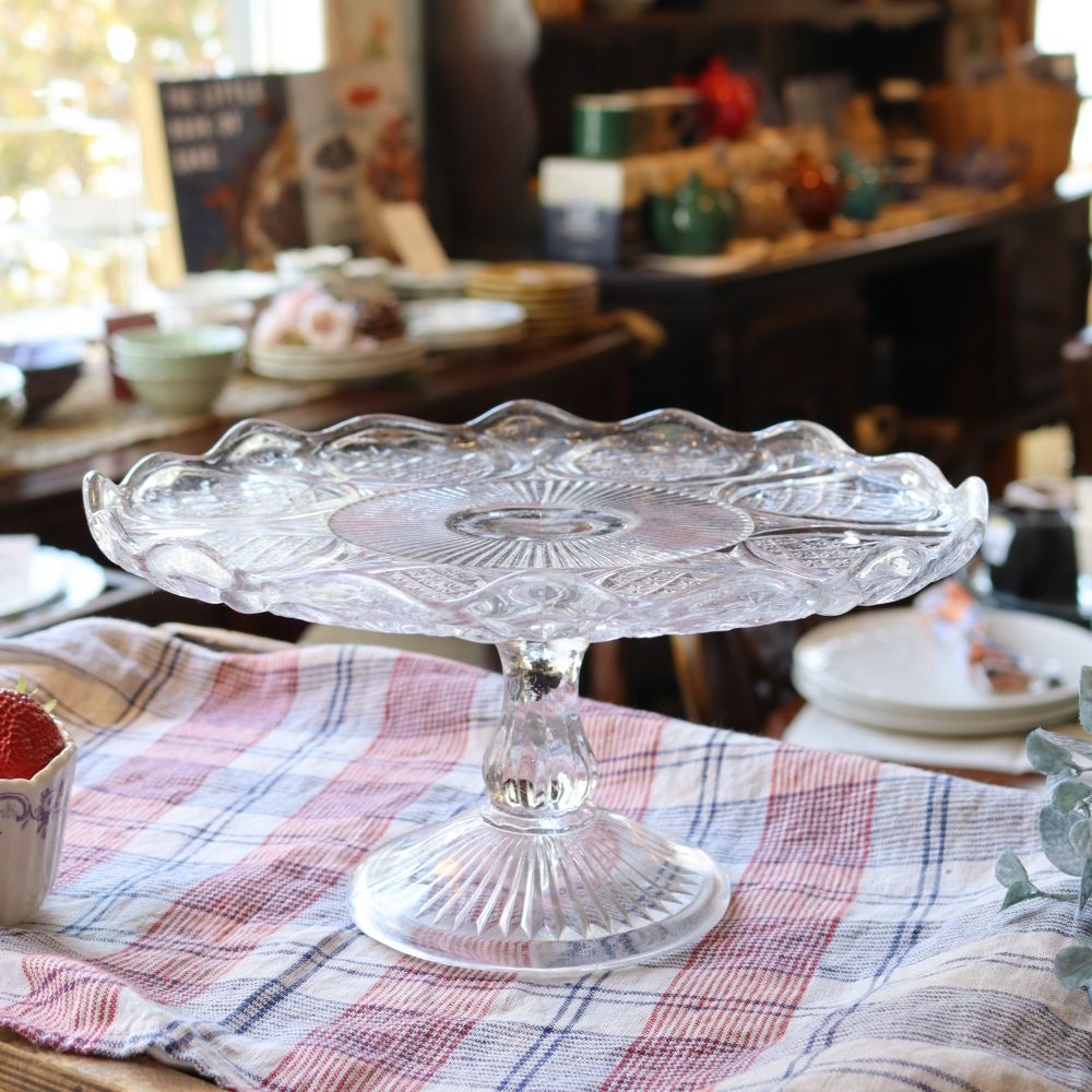 テーブルに煌めきをプラス♪ ガラスケーキスタンド VC108-072003