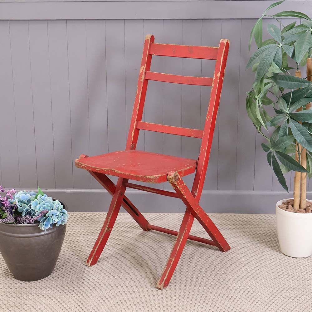 可愛い赤色♪ 折り畳みチェア VC113-019 – アンティーク家具と雑貨の店