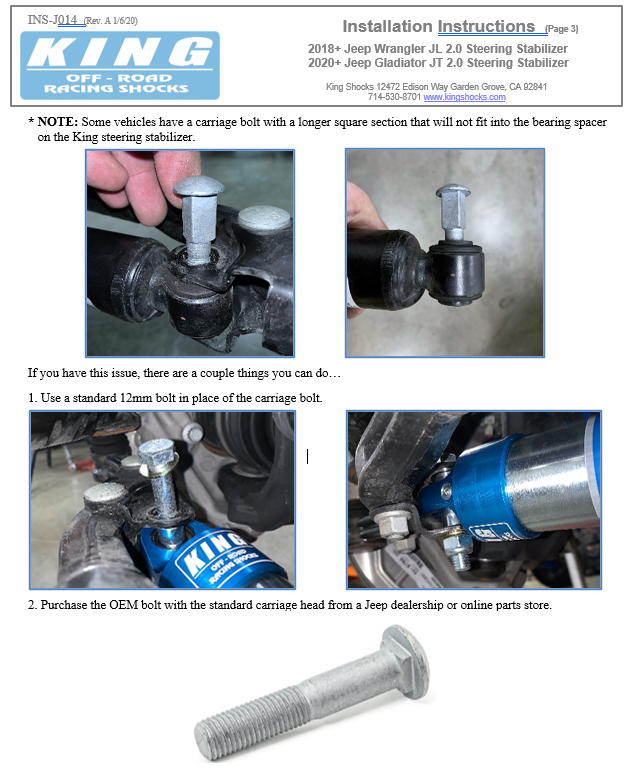 King Shocks Steering Stabilizer FOR JL/JT (BLACK) – Off Road Evolution