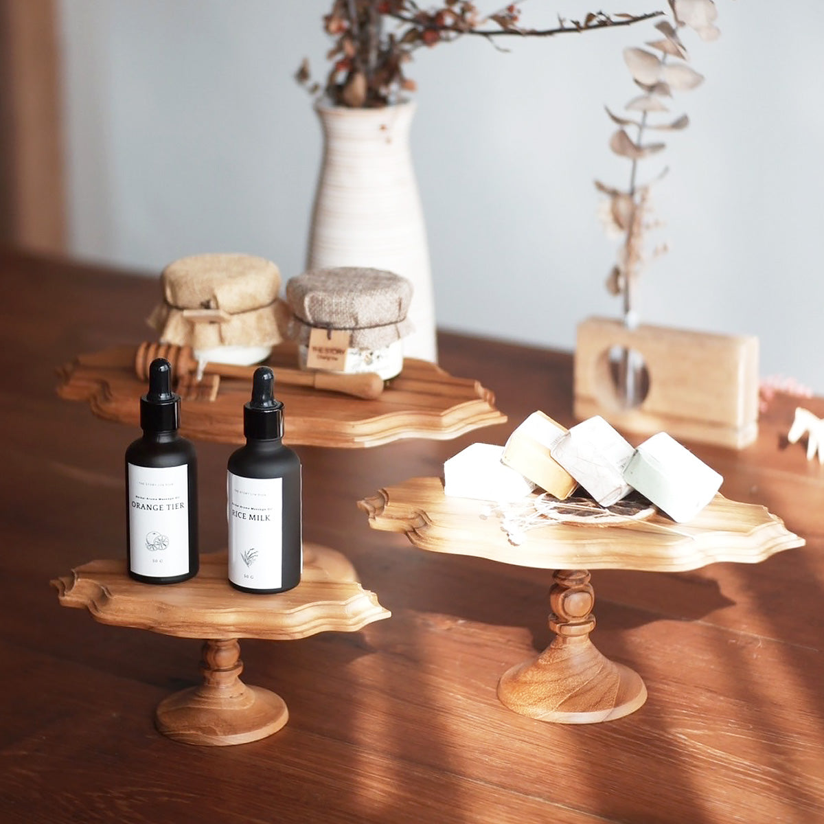 木製ケーキスタンド・オーバルL 003 – 【ONLINE SHOP 本店】Queen Ann