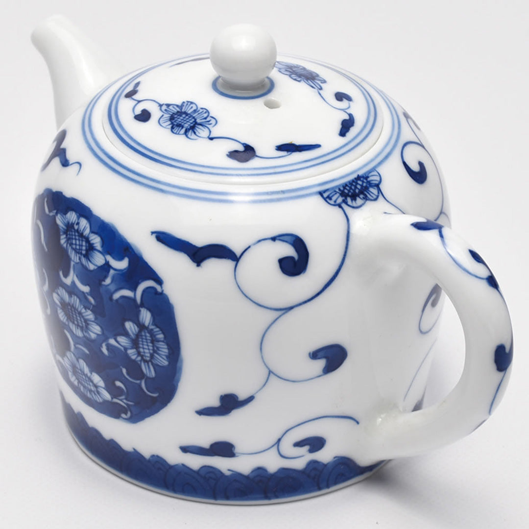 中国急須｜景徳鎮 茶壺（青花磁器・向日葵）｜中国茶器の天香茶行