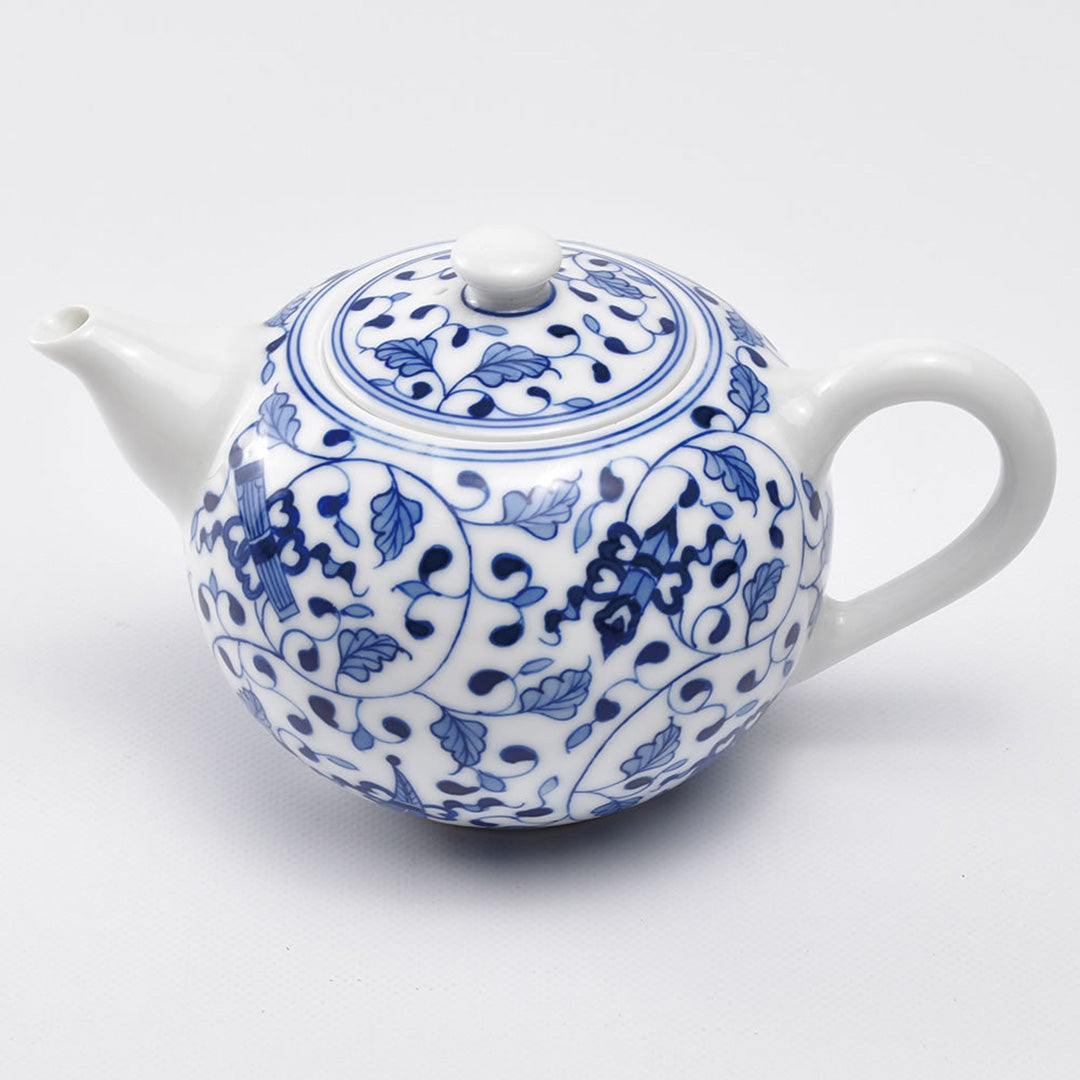 中国急須｜景徳鎮茶壺（青花磁器・纏枝蓮）｜中国茶器の天香茶行