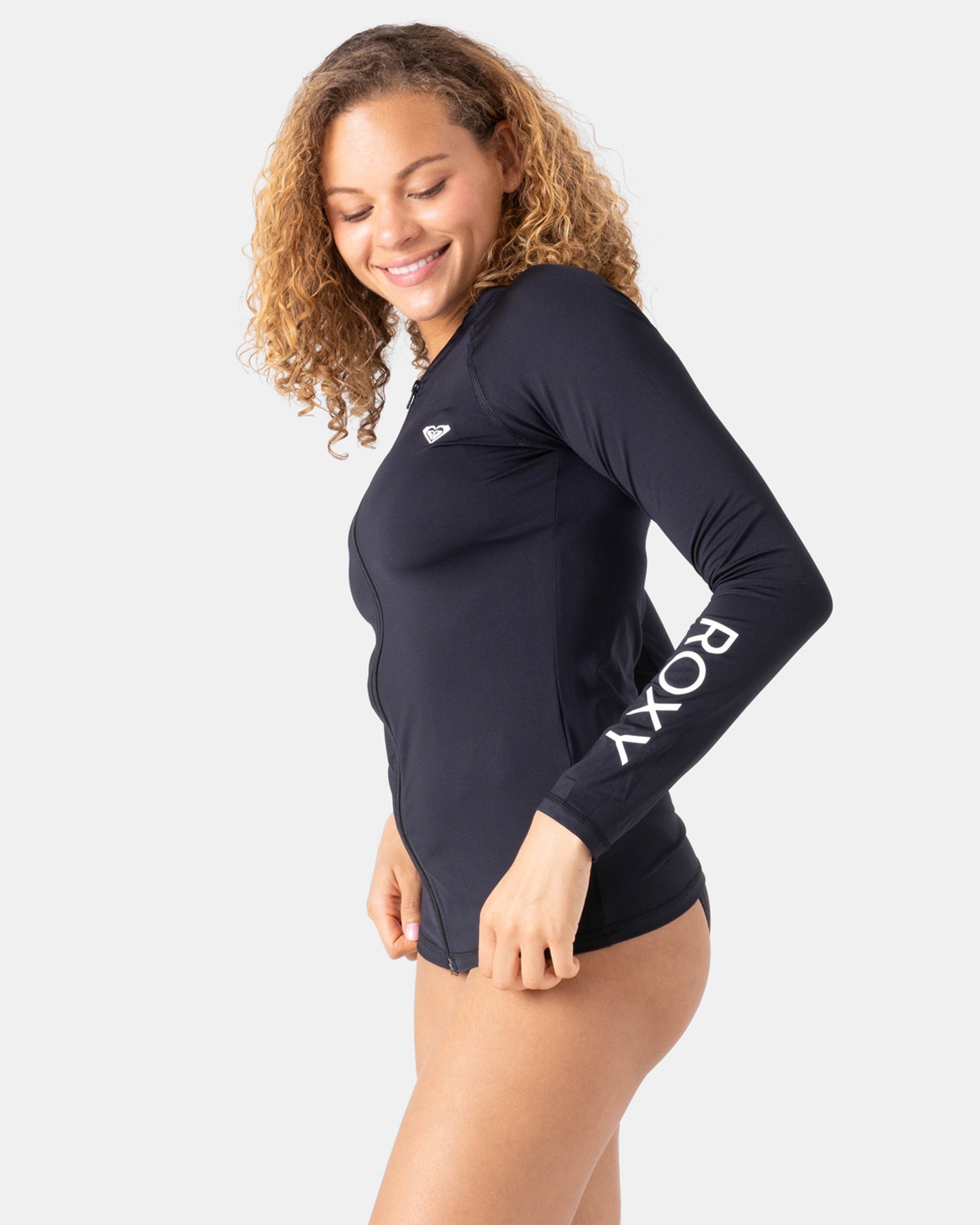 New Essentials Long Sleeve Zipped Lycra Rashguard - Roxy