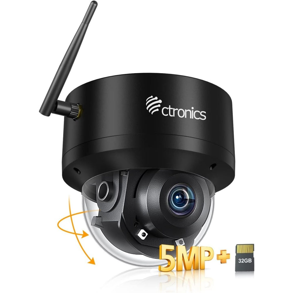 Ctronics 防犯カメラ 屋外 5MP 5GWi-Fi 自動追尾 AI検知 音光警報 夜間