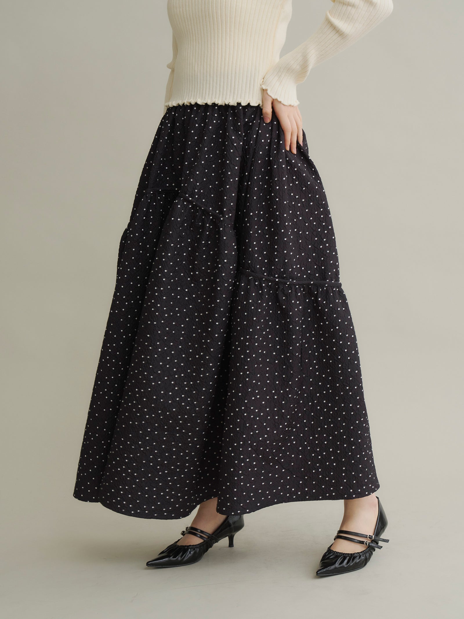 ドットフレアジャガードスカート