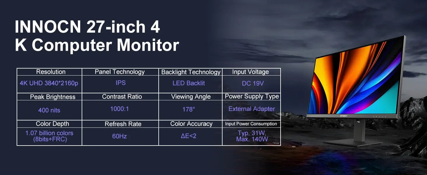 整備品 | INNOCN 27インチ4K UHD プロフェッショナルモニター | 27C1U