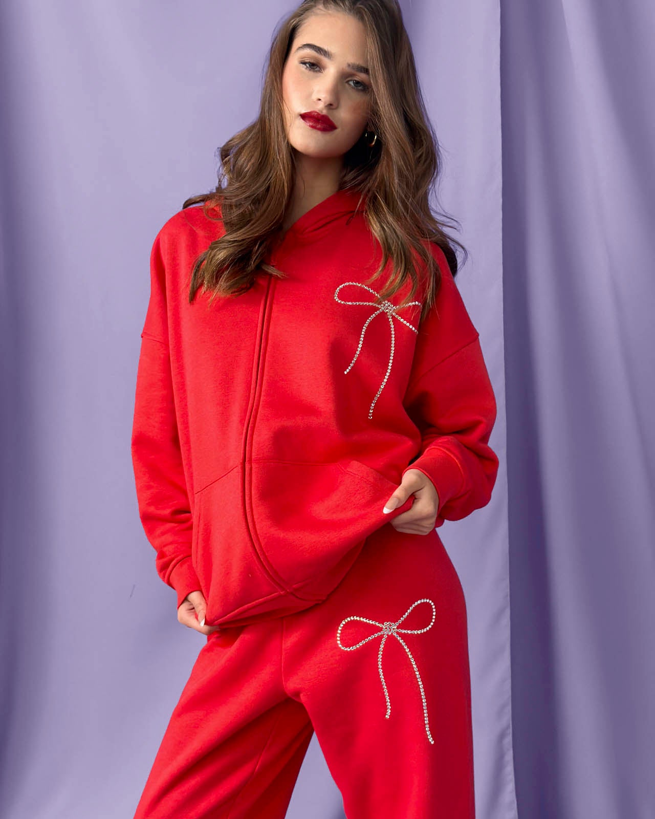 Cozy Crush Bedazzled Oversized Zip Hoodie | FBM