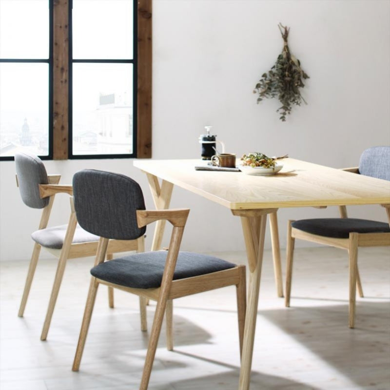 北欧ナチュラルモダンデザイン天然木ダイニングセット Wors ヴォルス