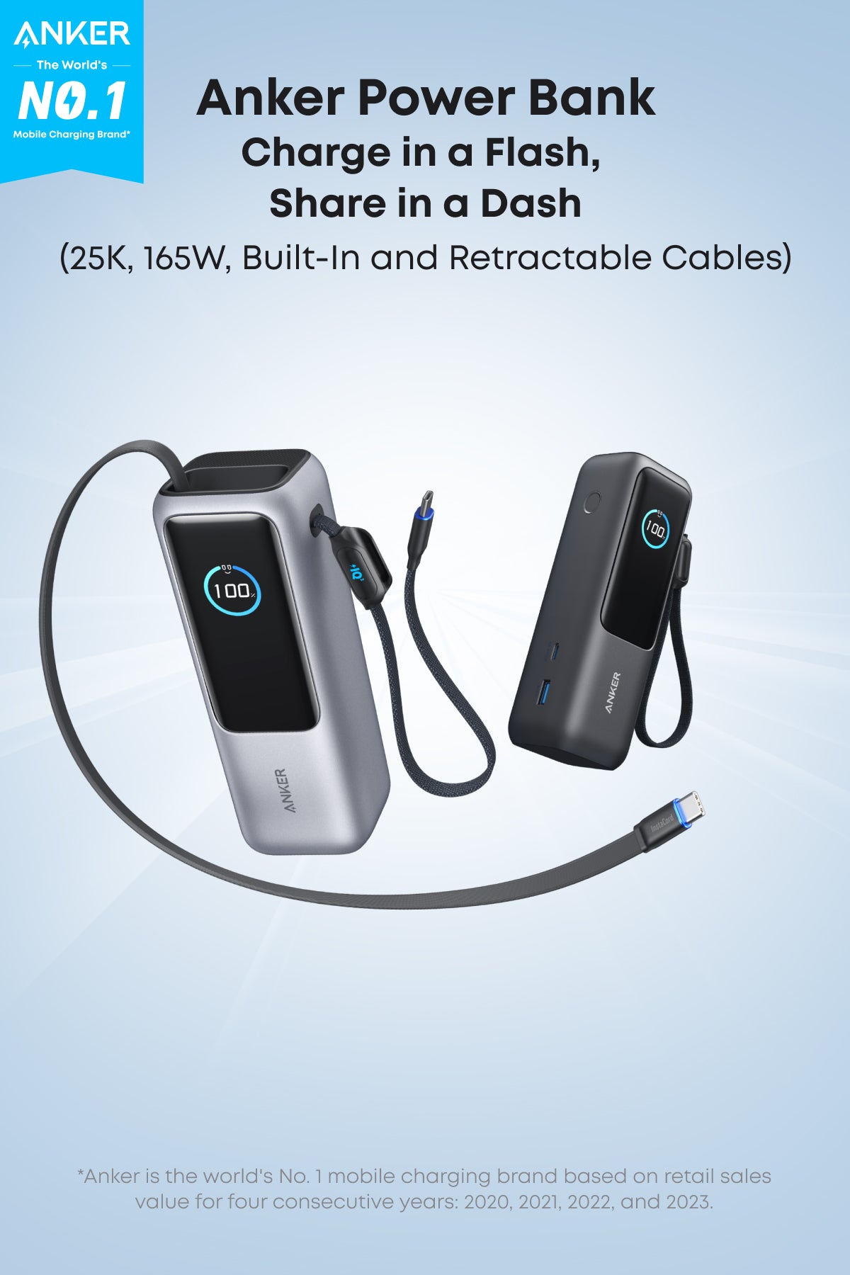 Anker Power Bank 25000mAh 165W Ultra-Fast Portable Charger with