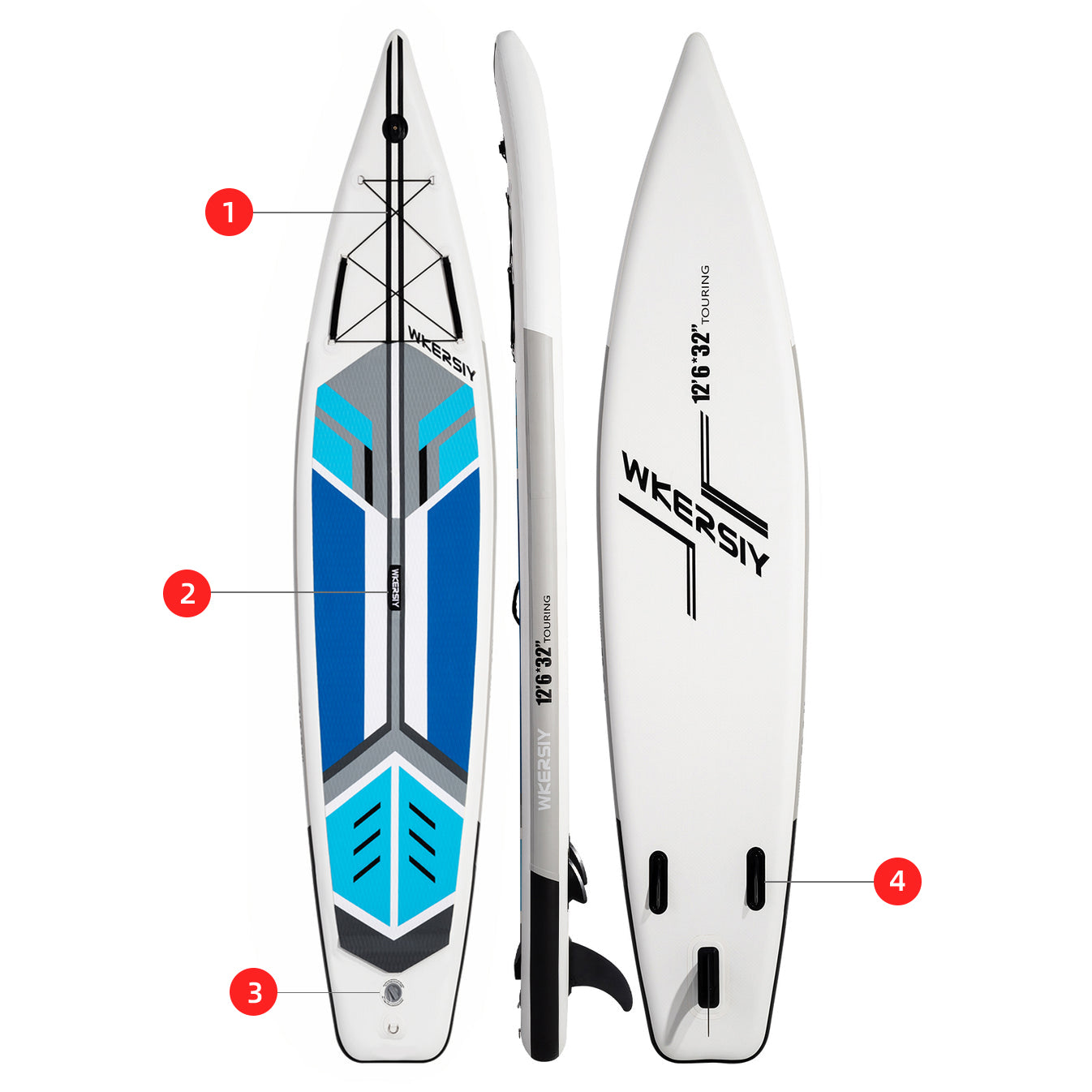 12ft6in Blue Touring SUP | Extended-Length Stability, Ultra