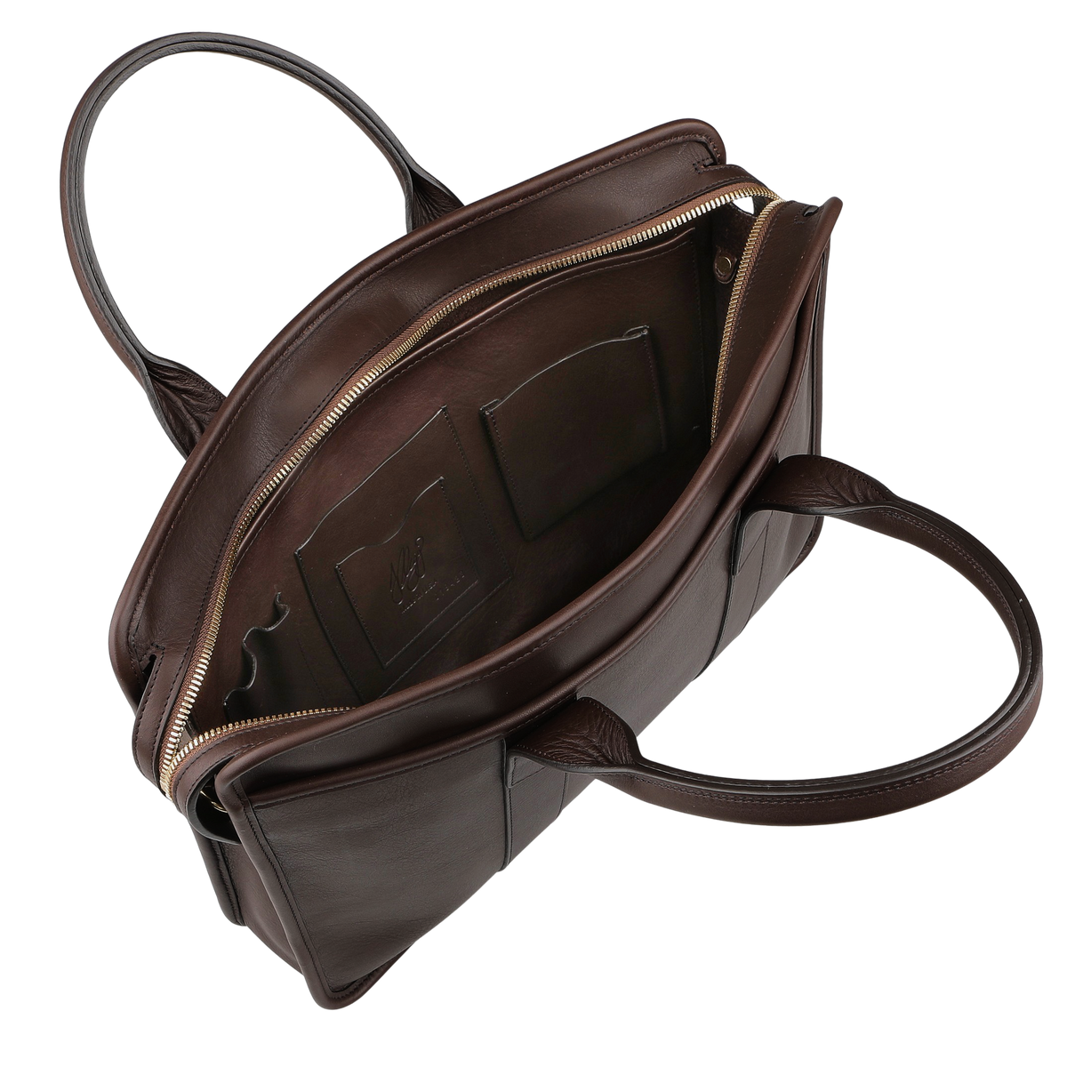 Frank Clegg | Chocolate Tumbled Bound Edge Leather Zip-Top