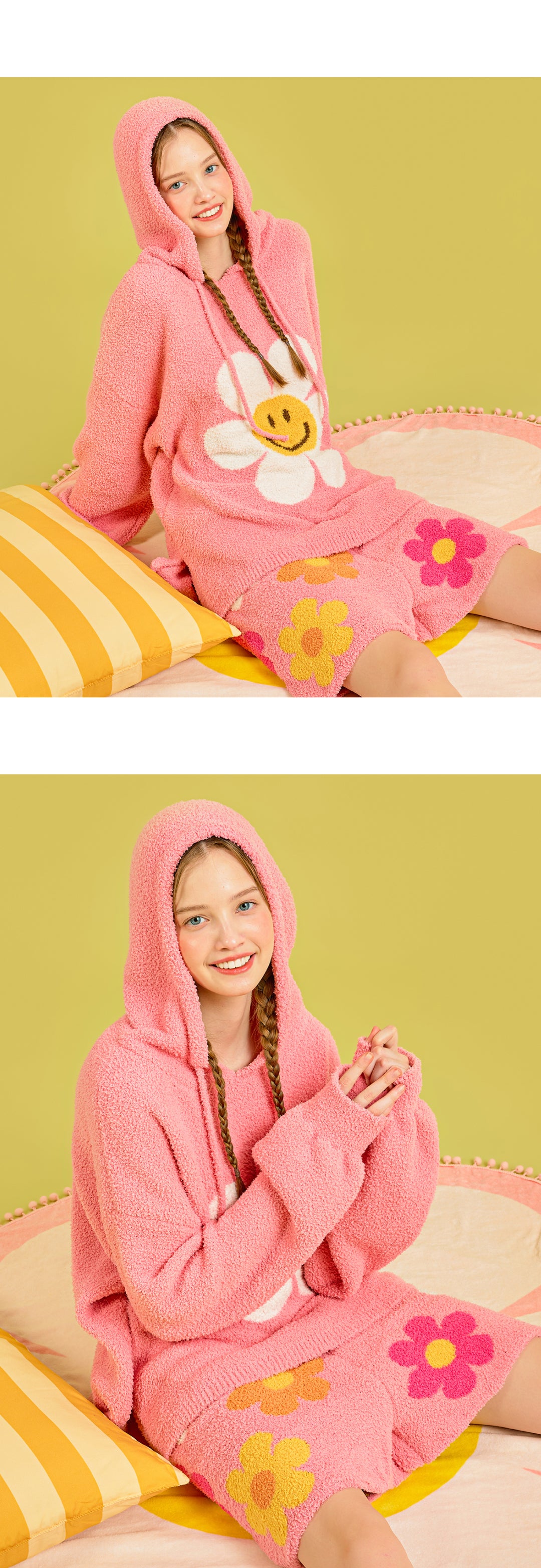 フード付きパジャマ上下セット - Find Your Flower (Pink)
