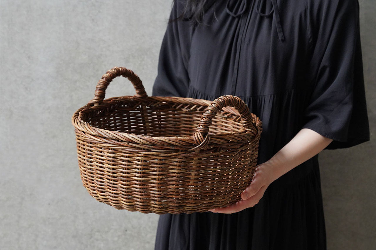 宮本工芸 あけび蔓 丸両手付 中 - アメノイエ