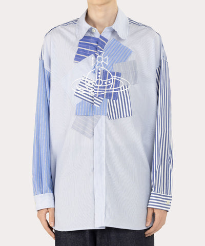 ストライプ ORB PATCH XXLシャツ(ブルー)（メンズ）（2622852002