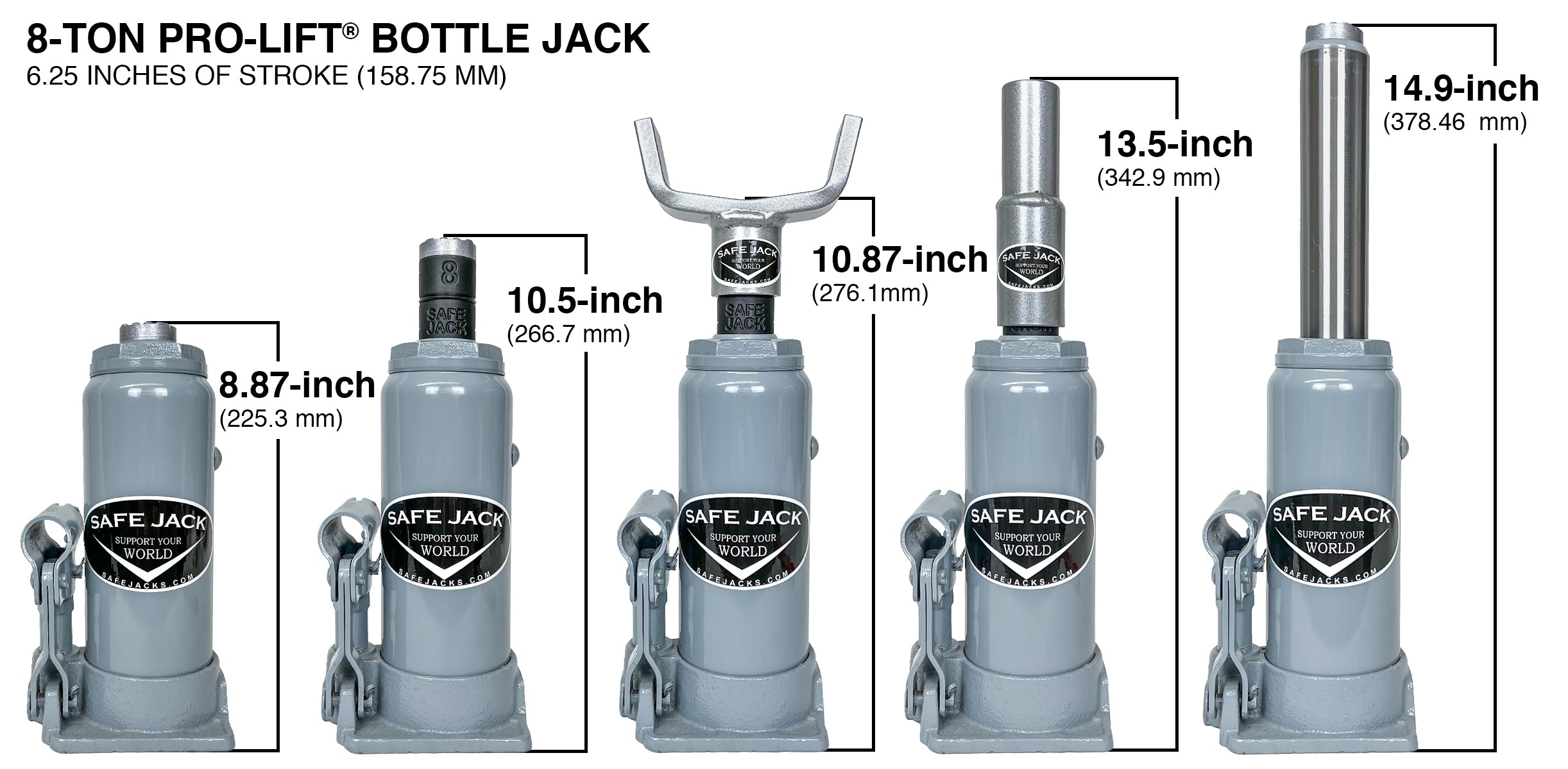 Bottle Jack Recovery Kit With 8 Ton Bottle Jack – Safe Jack
