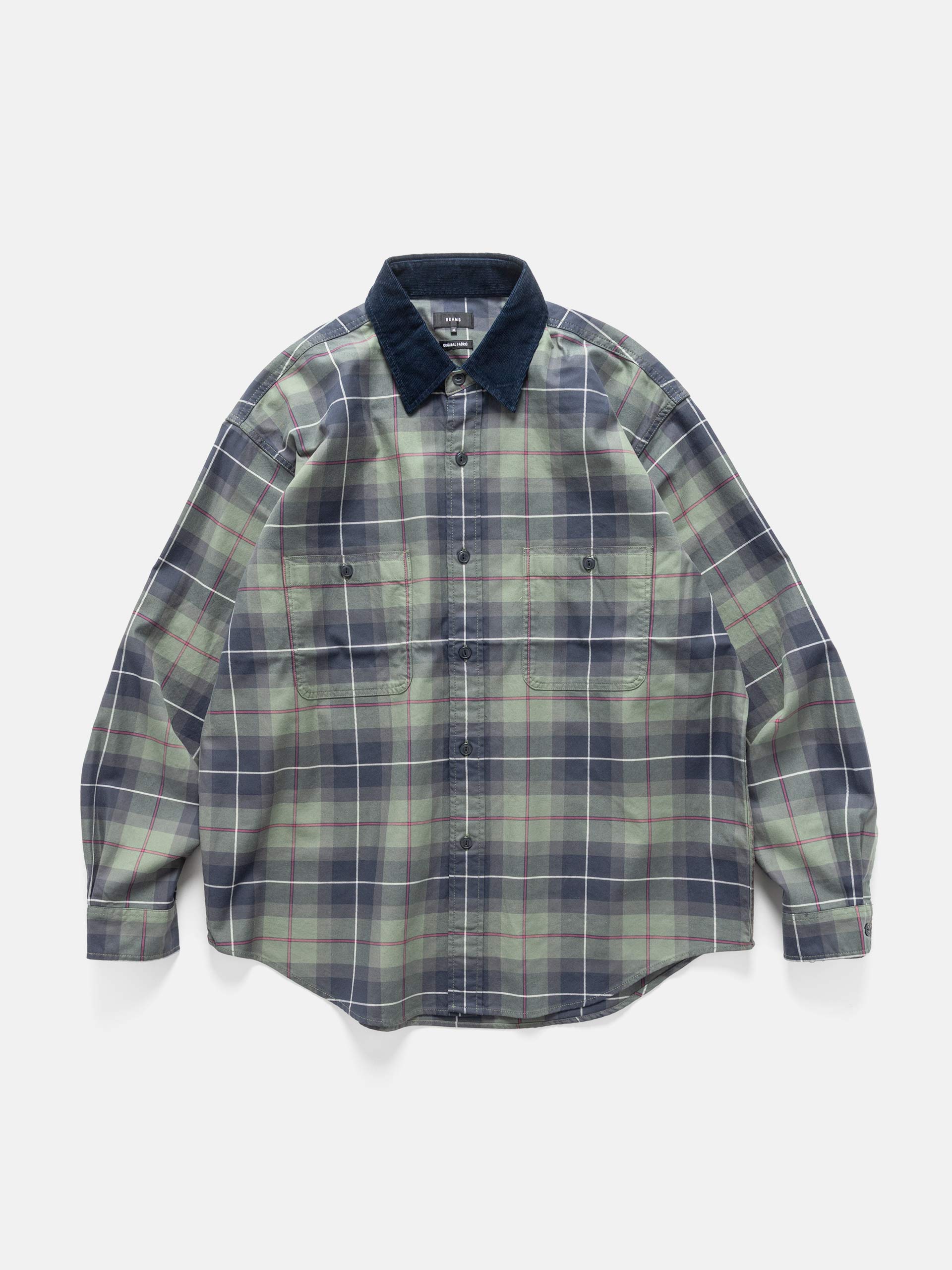 AURALEE Super Light Wool Check Shirt Brown Blue Check | HAVEN
