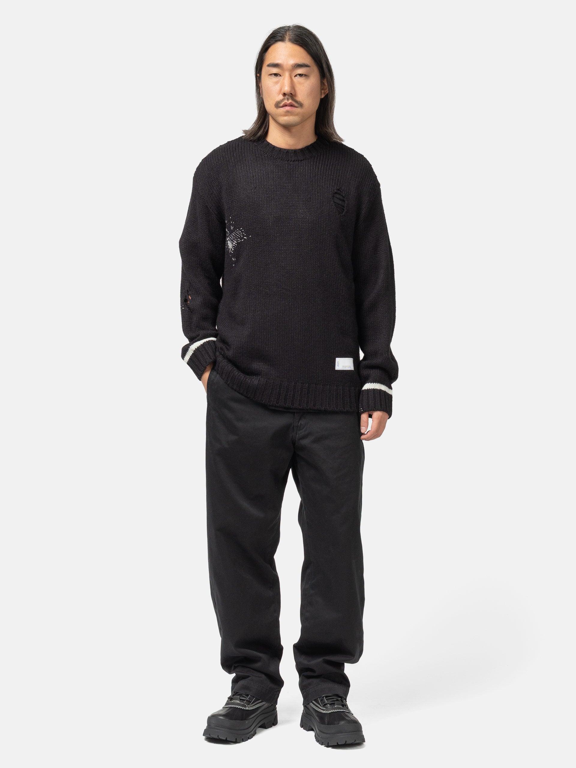 NEIGHBORHOOD Savage Crewneck Sweater Black | HAVEN