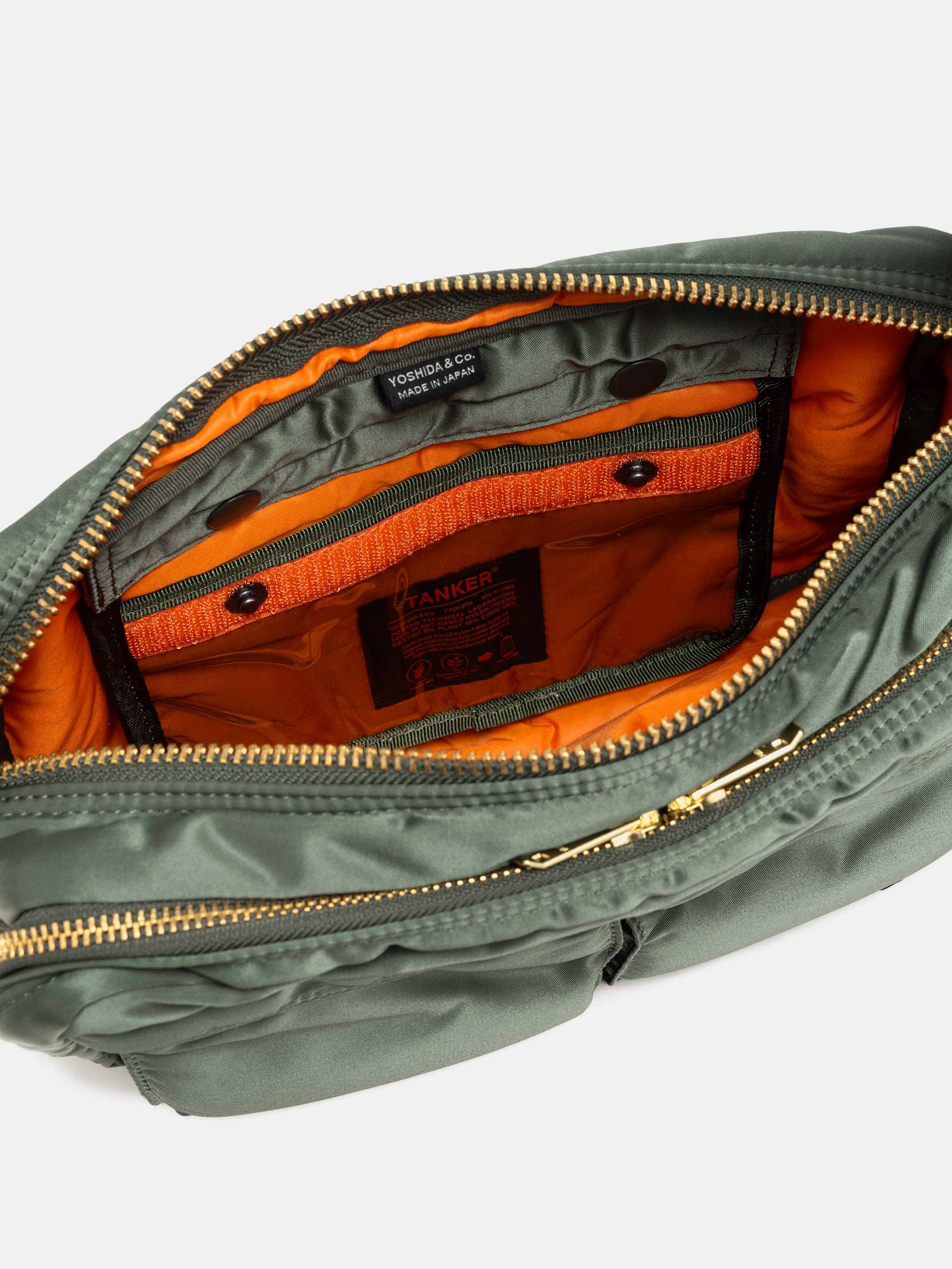 PORTER TANKER Sling Bag w/ Zip (L) Sage Green | HAVEN