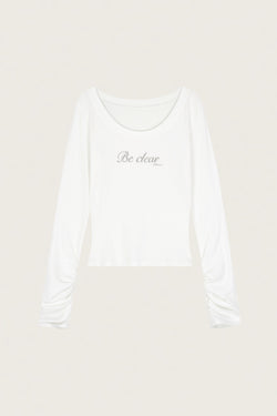 Kleesier パレットオフショルダーリボンニット ホワイト パレットオフ