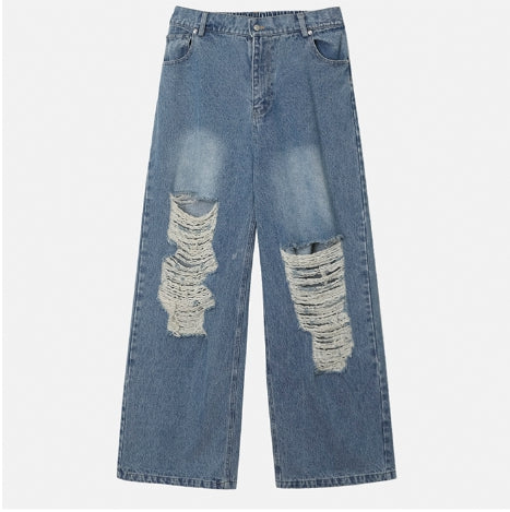 muse wide damage denim pants - ULAN | 60% - Asian Fashion Online Store