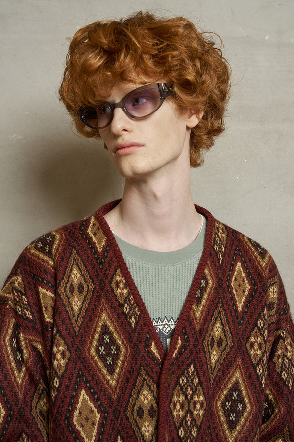 アーガイル モヘア カーディガン - UNALLOYED | 60% - アジア