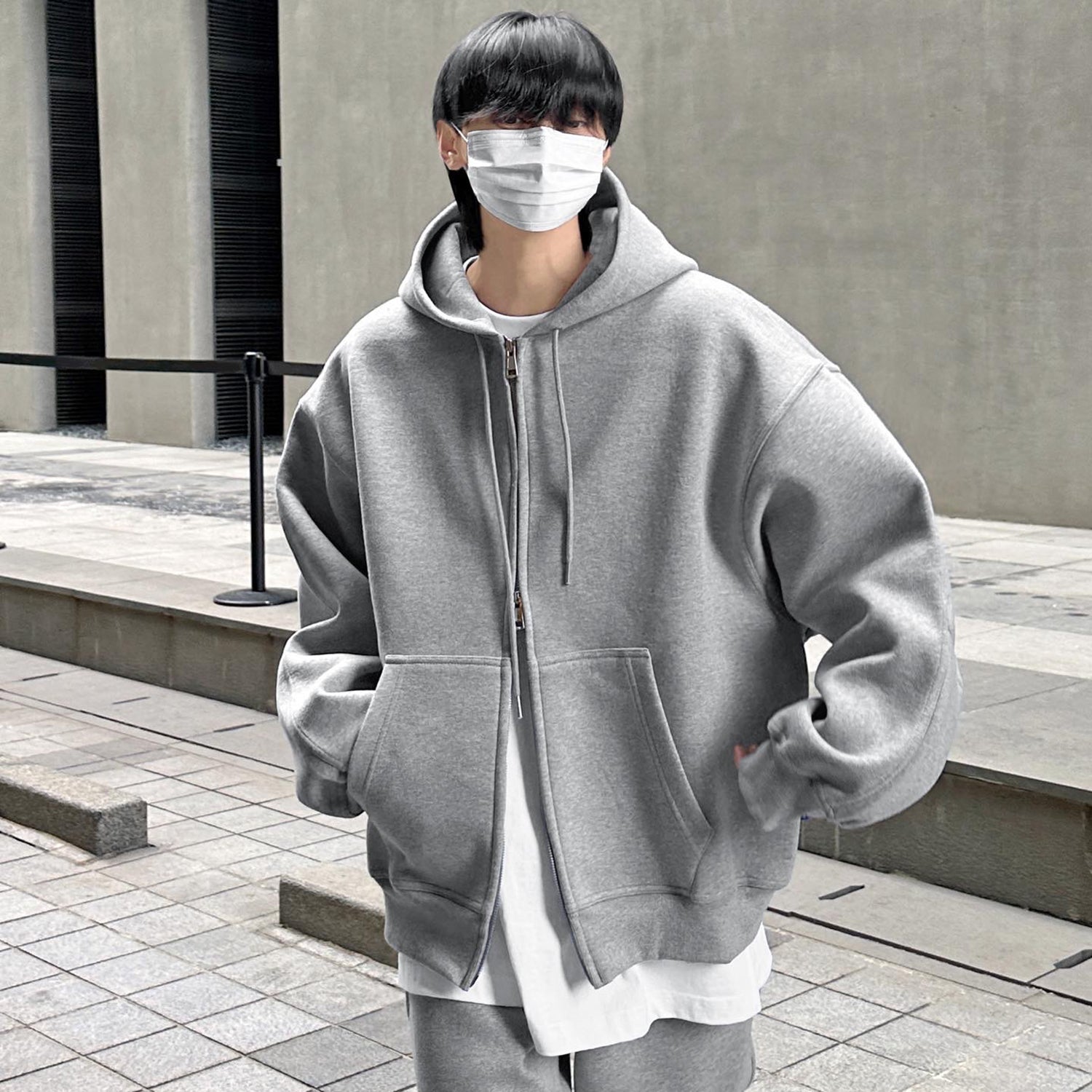 バルキーフードジップアップパーカー - SCENERITY | 60% - アジア