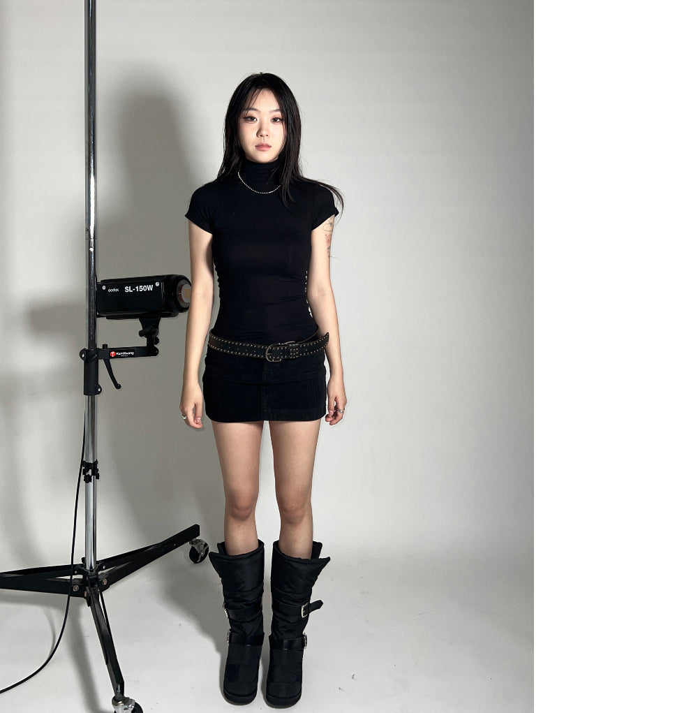 Y2K シルバーツーラインポイントスタッドベルト - GUSTA | 60