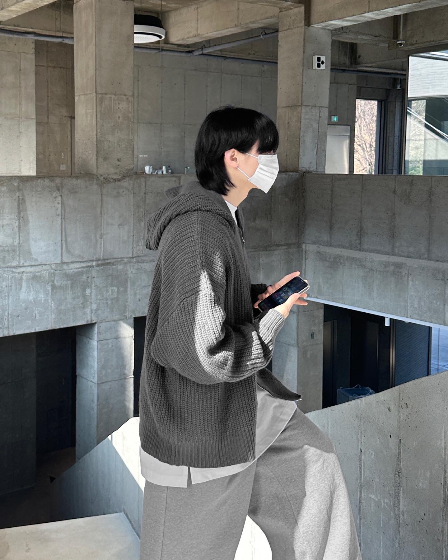 ノアフードニットジップアップパーカー - SCENERITY | 60% - アジア