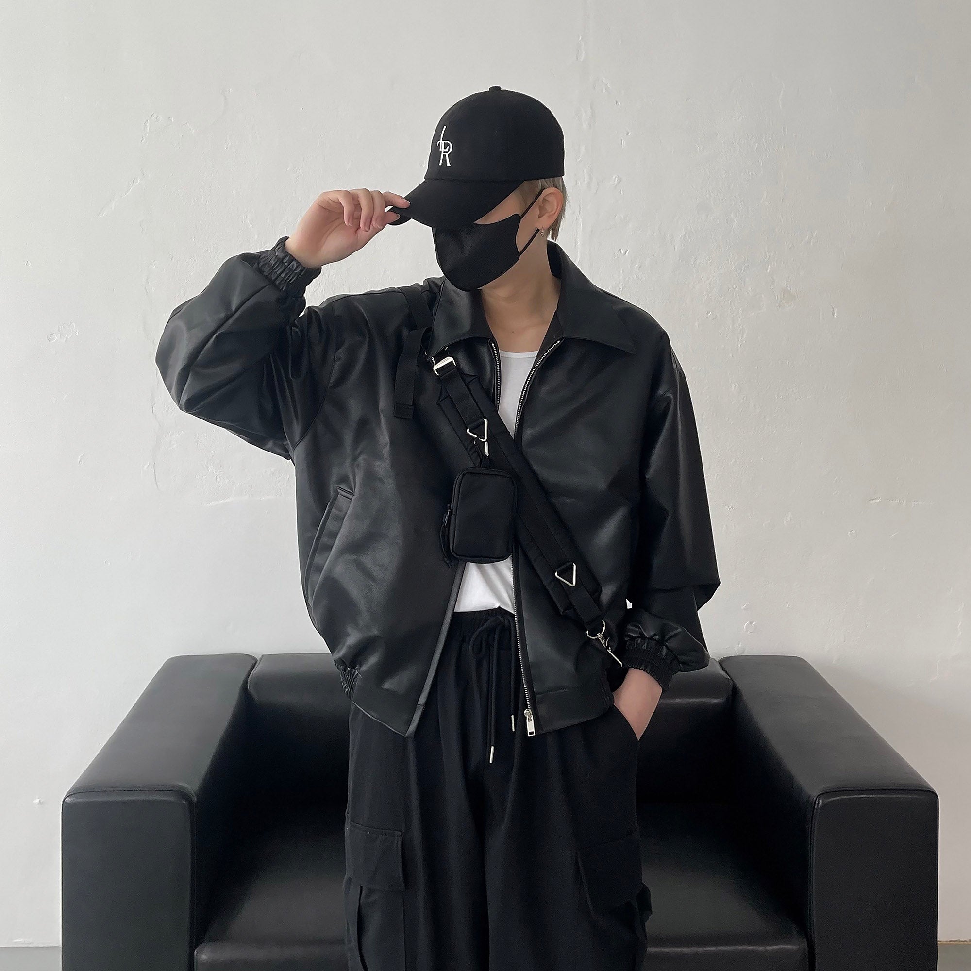 レザークロップドジャケット - COZINESS | 60% - アジアファッション通販