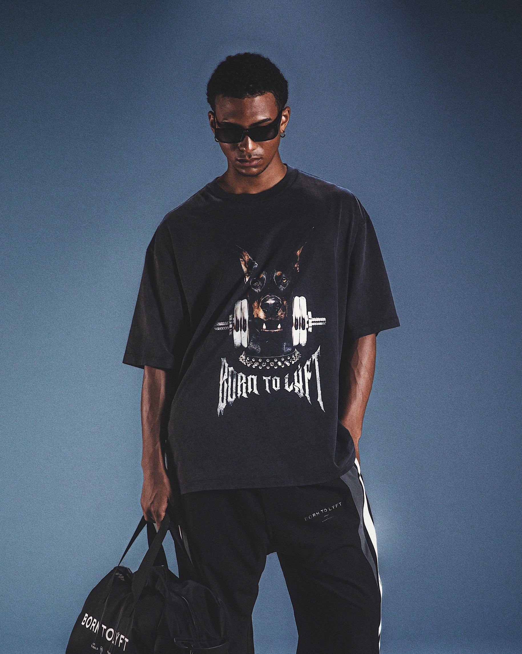 Dog Graphic Vintage Big T-Shirt - Black – LÝFT