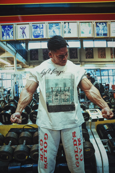 LÝFT × GOLD'S GYM Vintage Graphic Big T-Shirt 1480 – フィットネス
