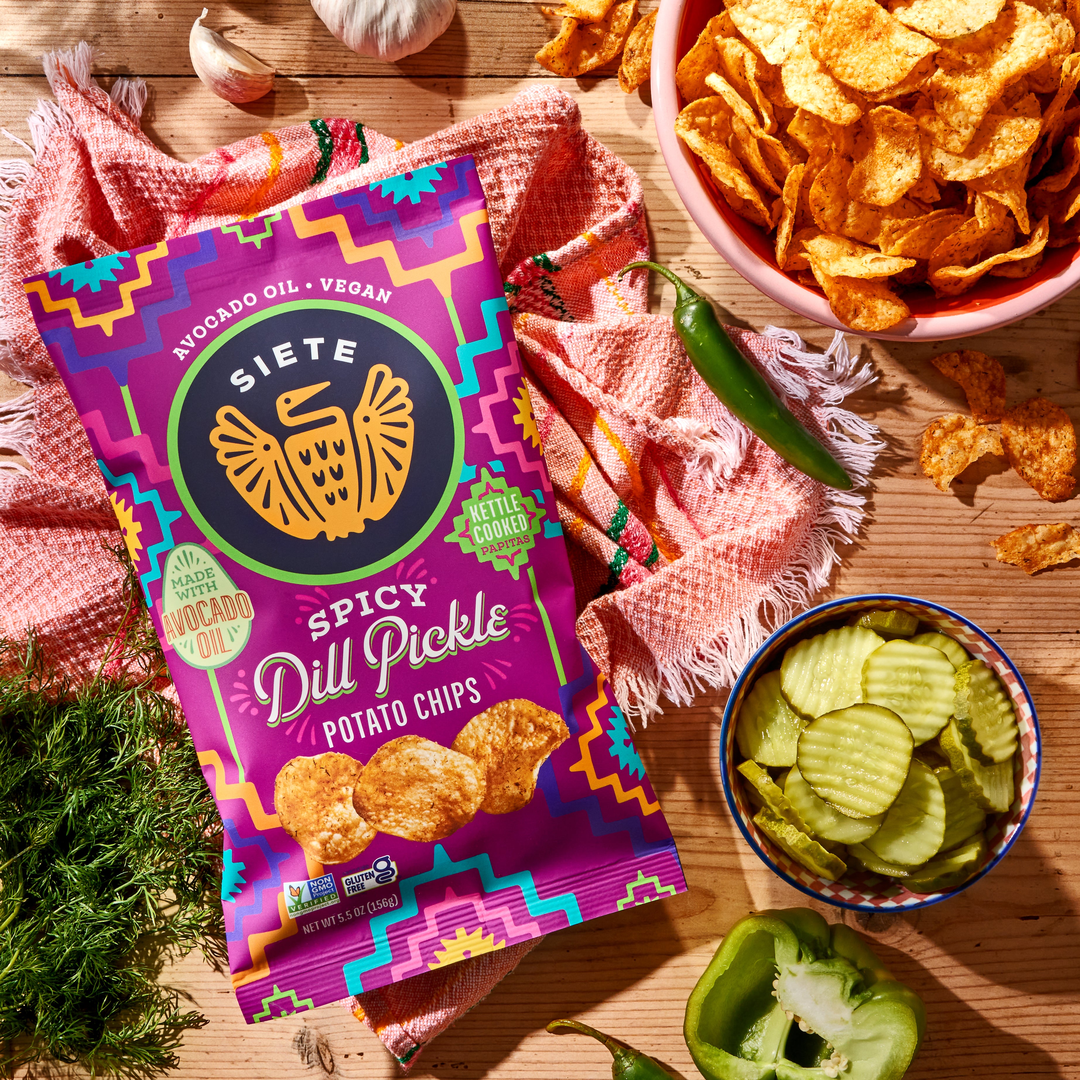 Kettle Cooked Spicy Dill Pickle Potato Chips