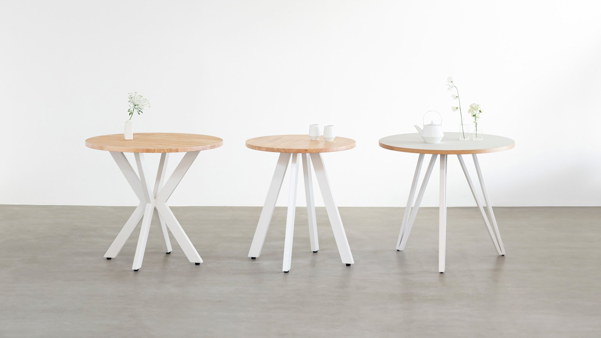 THE CAFE TABLE に、優しくも凛としたホワイト脚シリーズが登場