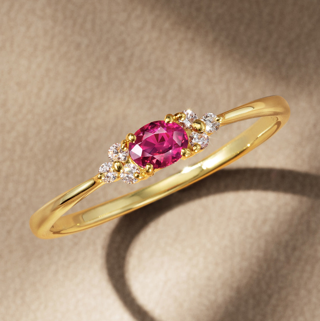 ビズー公式】ルビー ダイヤモンド K18(18金) リング フラヴィ | 希少石