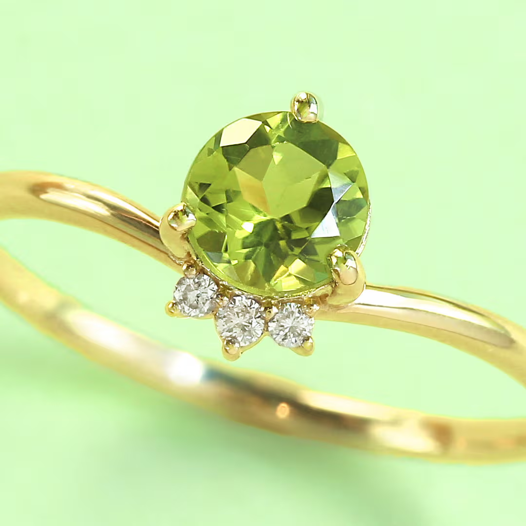 ペリドット×ダイヤモンド K10リング・オルシェ
