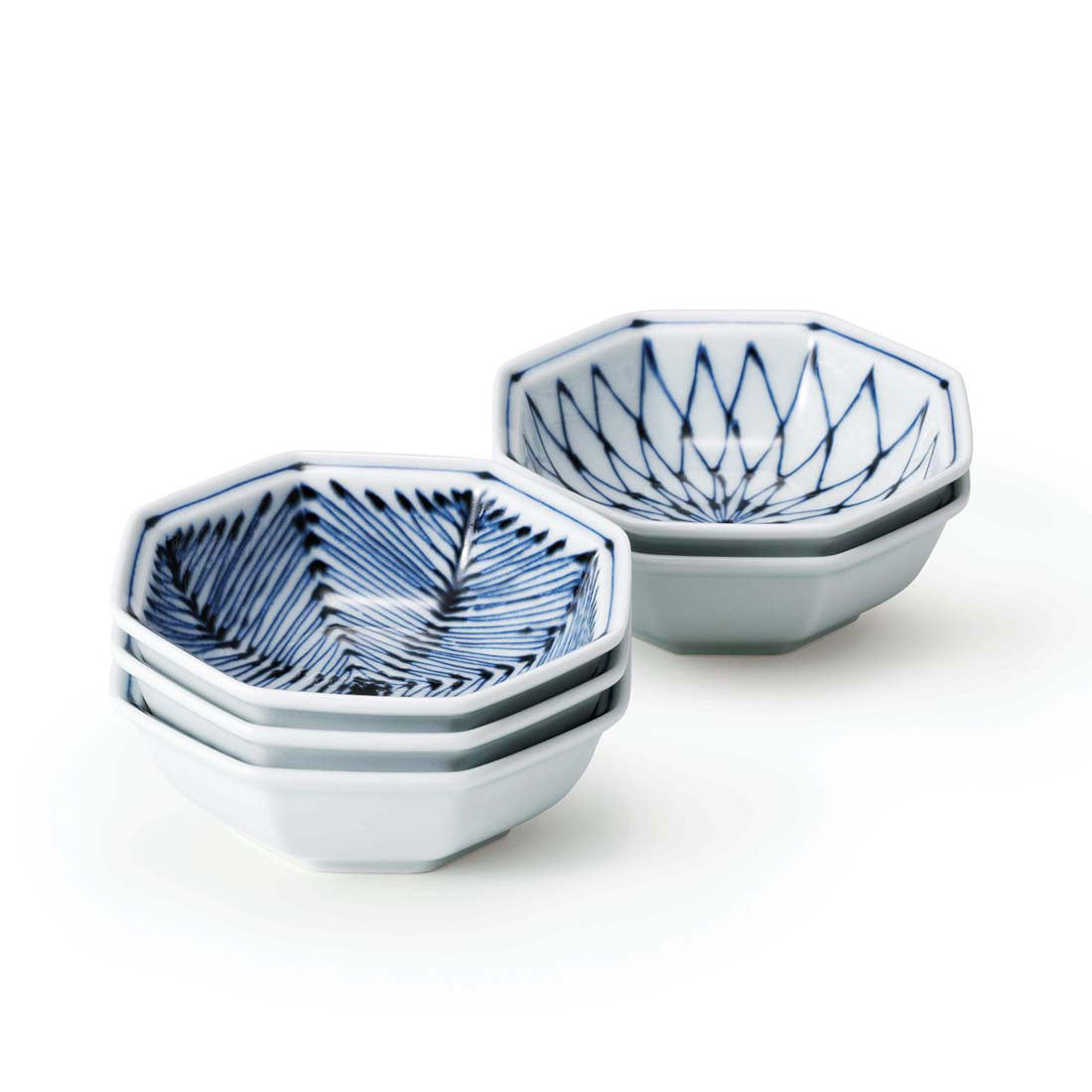 染付地紋 八角小鉢 市松 | 白山陶器直営オンラインストア