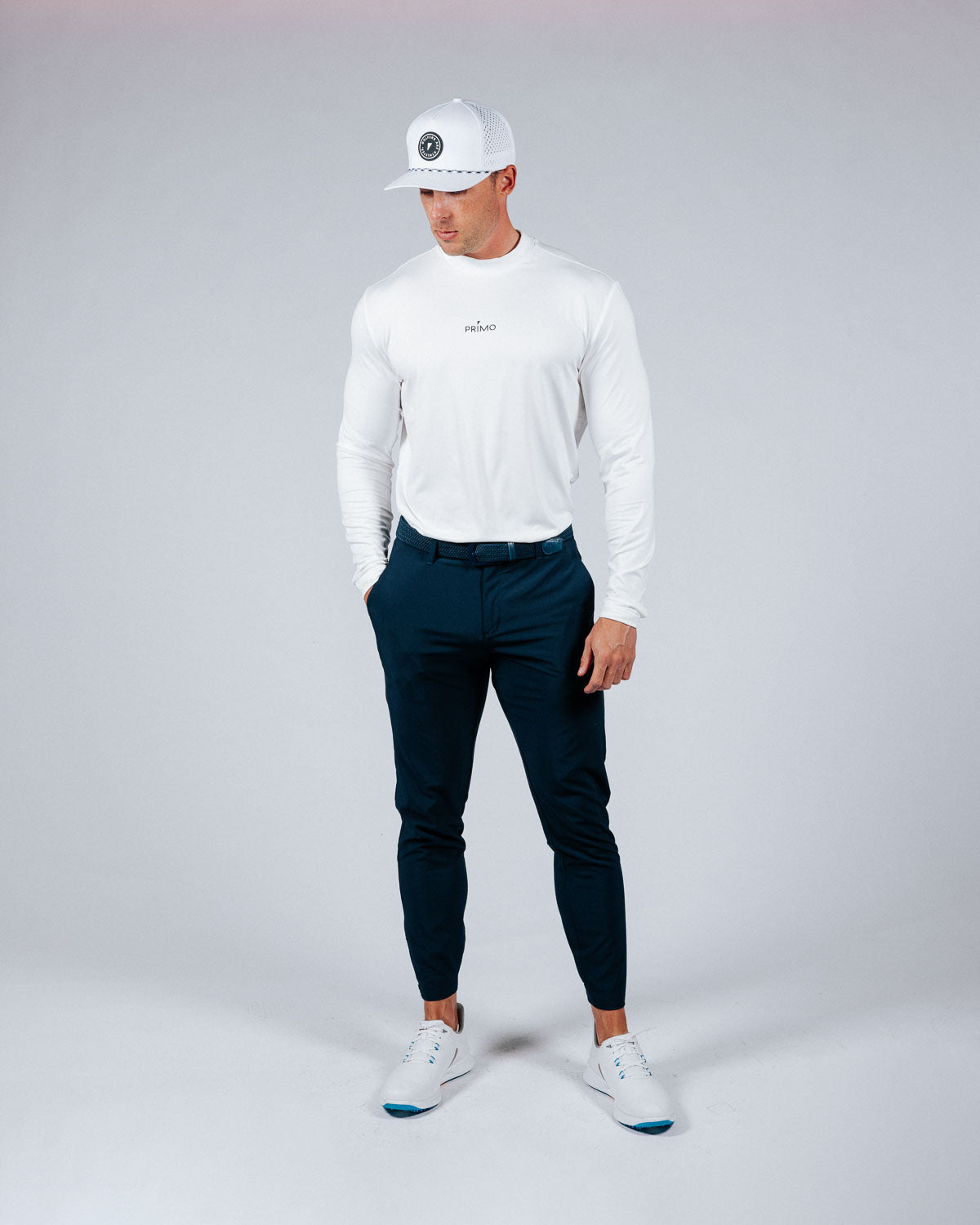 White Mock Neck Long Sleeve – Primo Golf Apparel