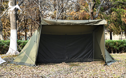 TOMOUNT パップテント TC軍幕 ソロ 2人用 ポリコットンテント 焚火