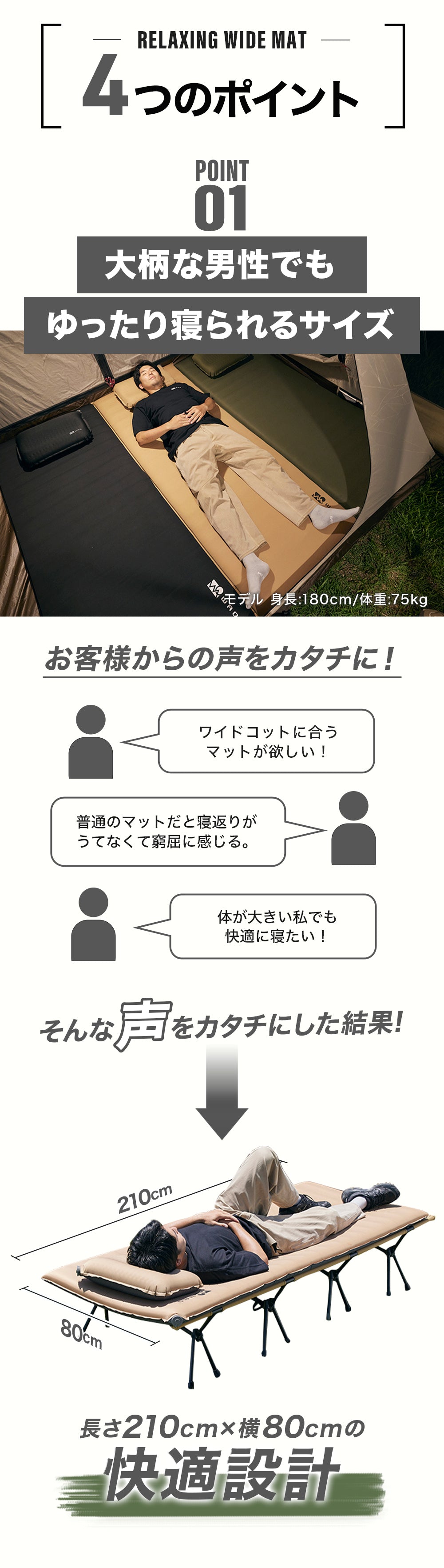 WAQ RELAXING WIDE MAT リラクシング ワイドマット 厚み8cm【送料無料