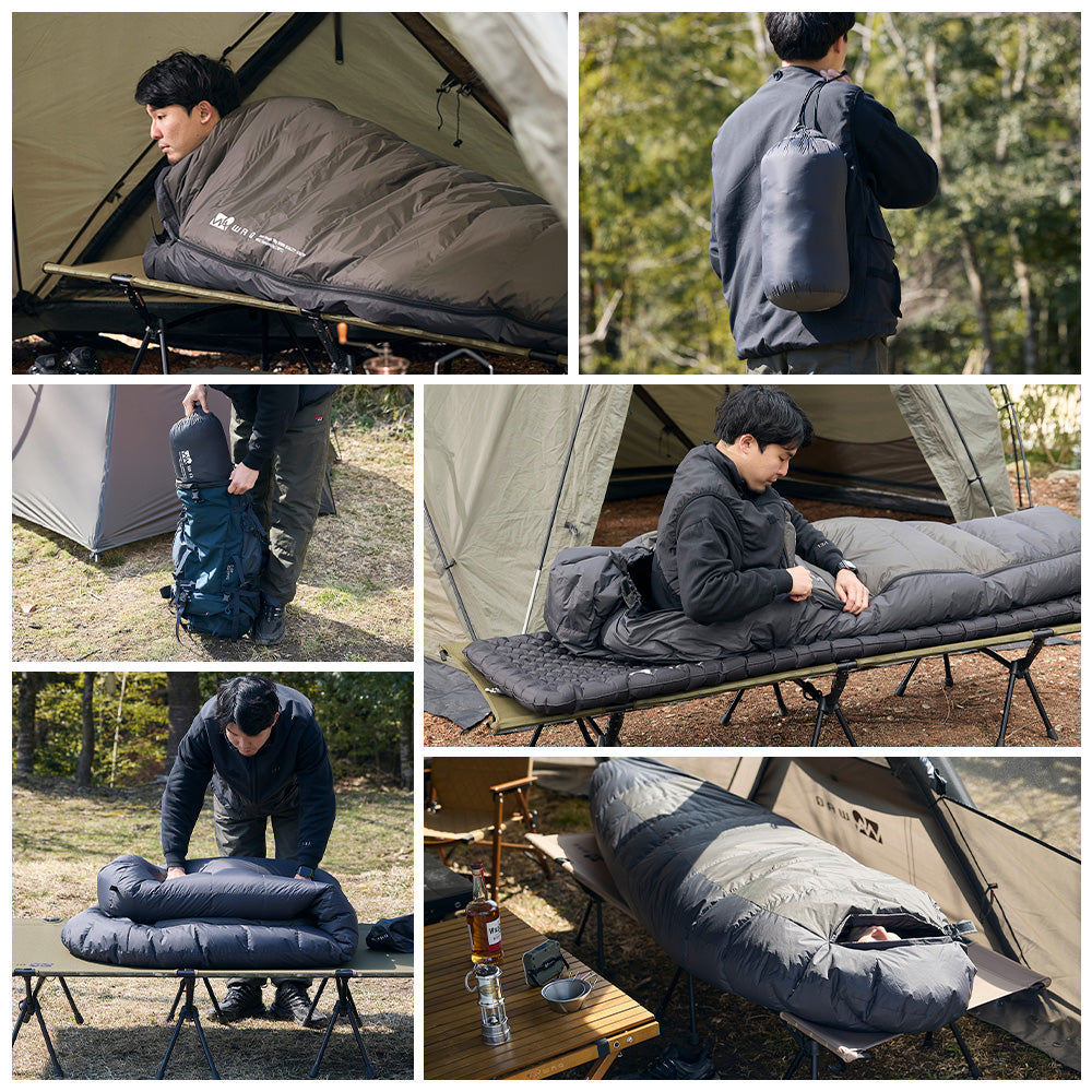 WAQ ダウンスリーピングバッグ -30℃対応 FP650 軽量 コンパクト【送料