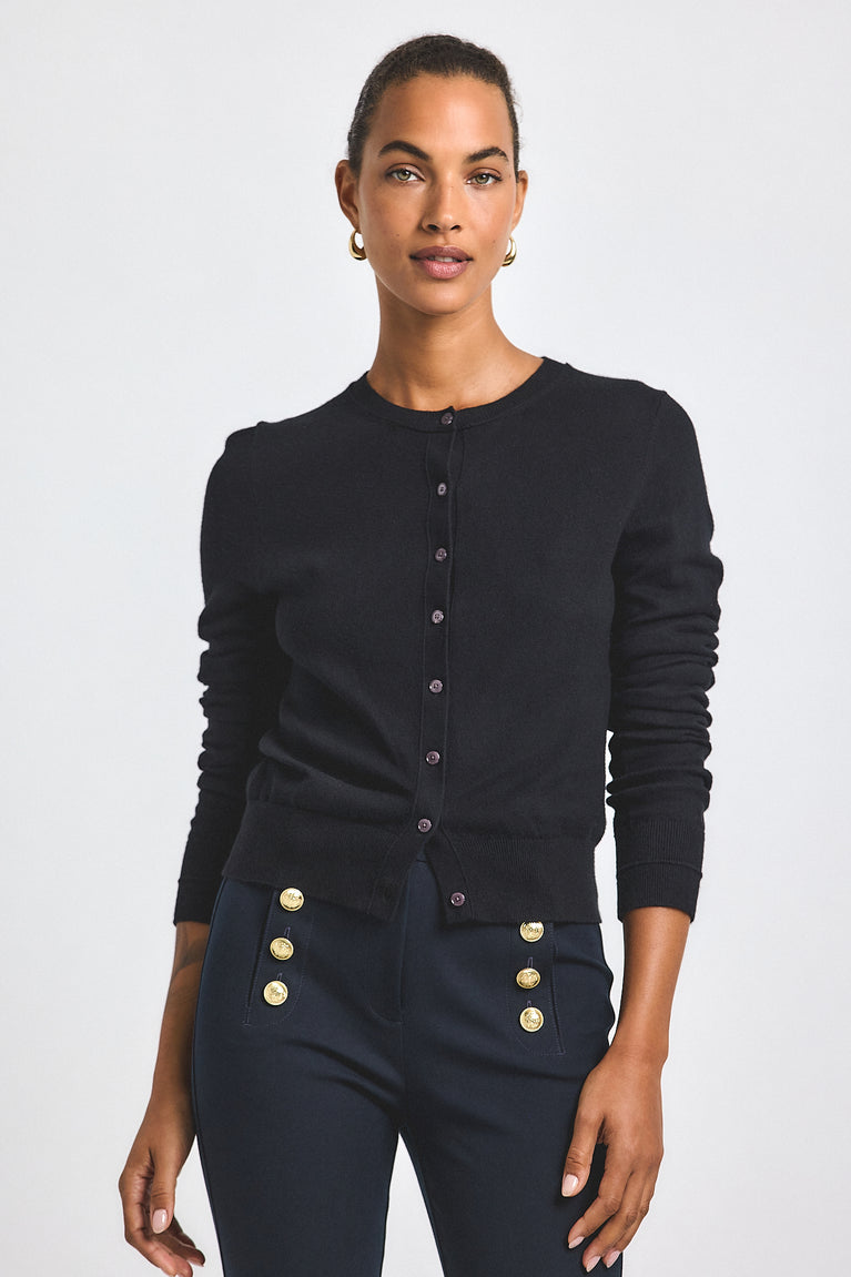 Thibeaut Long Sleeve Cardigan in Black | Derek Lam 10 Crosby
