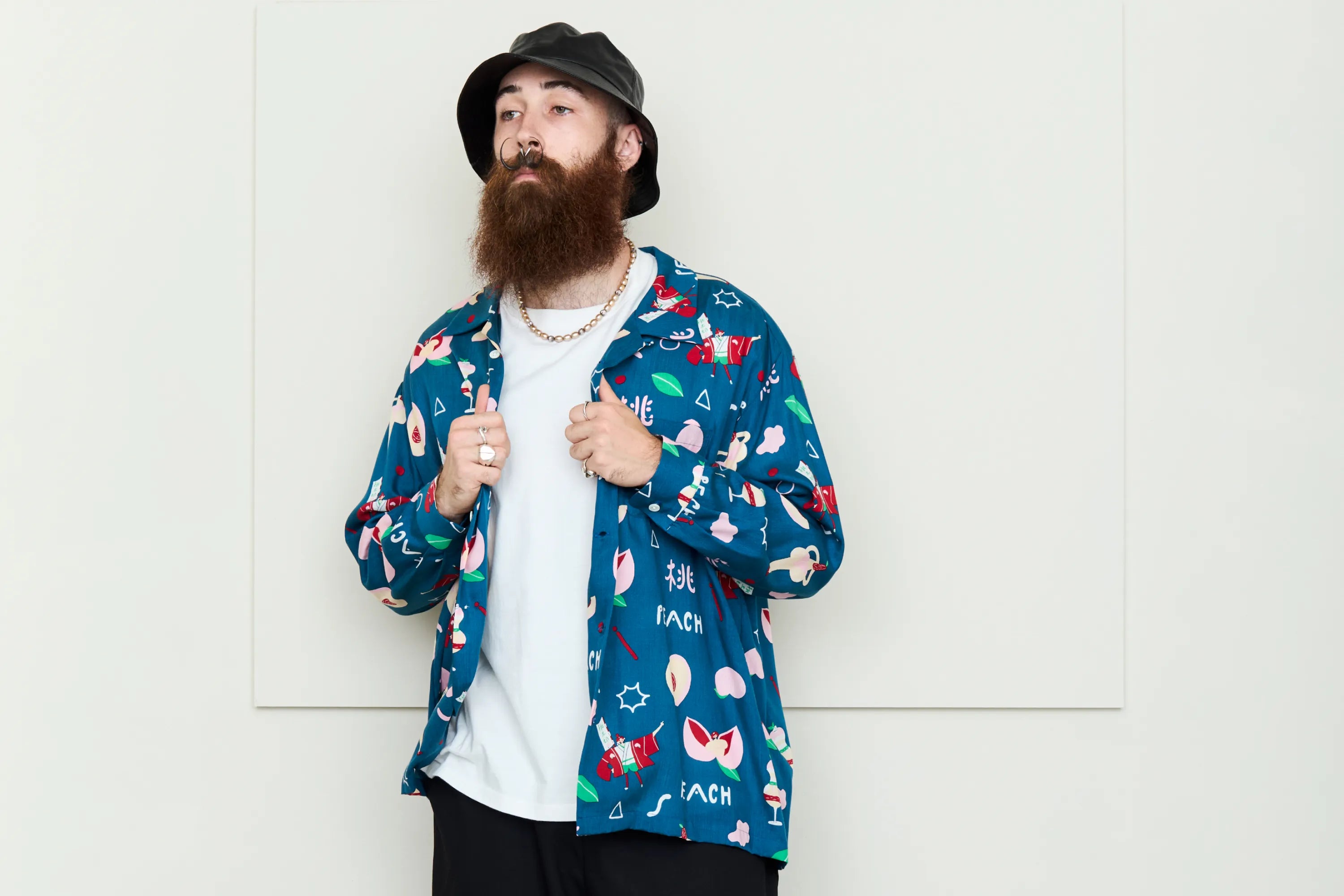 PEACH L/S SHIRT / NAVY – Eanbe