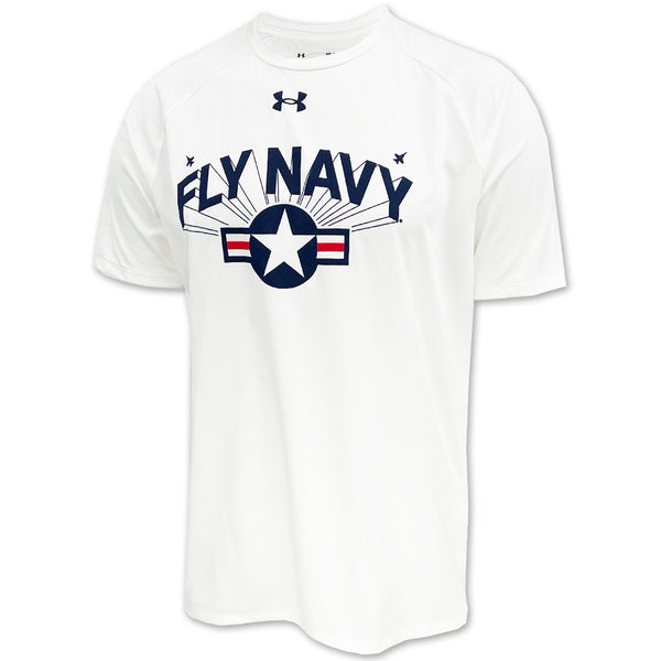 Navy Under Armour Fly Navy Tech Long Sleeve T-Shirt (White) – Navy