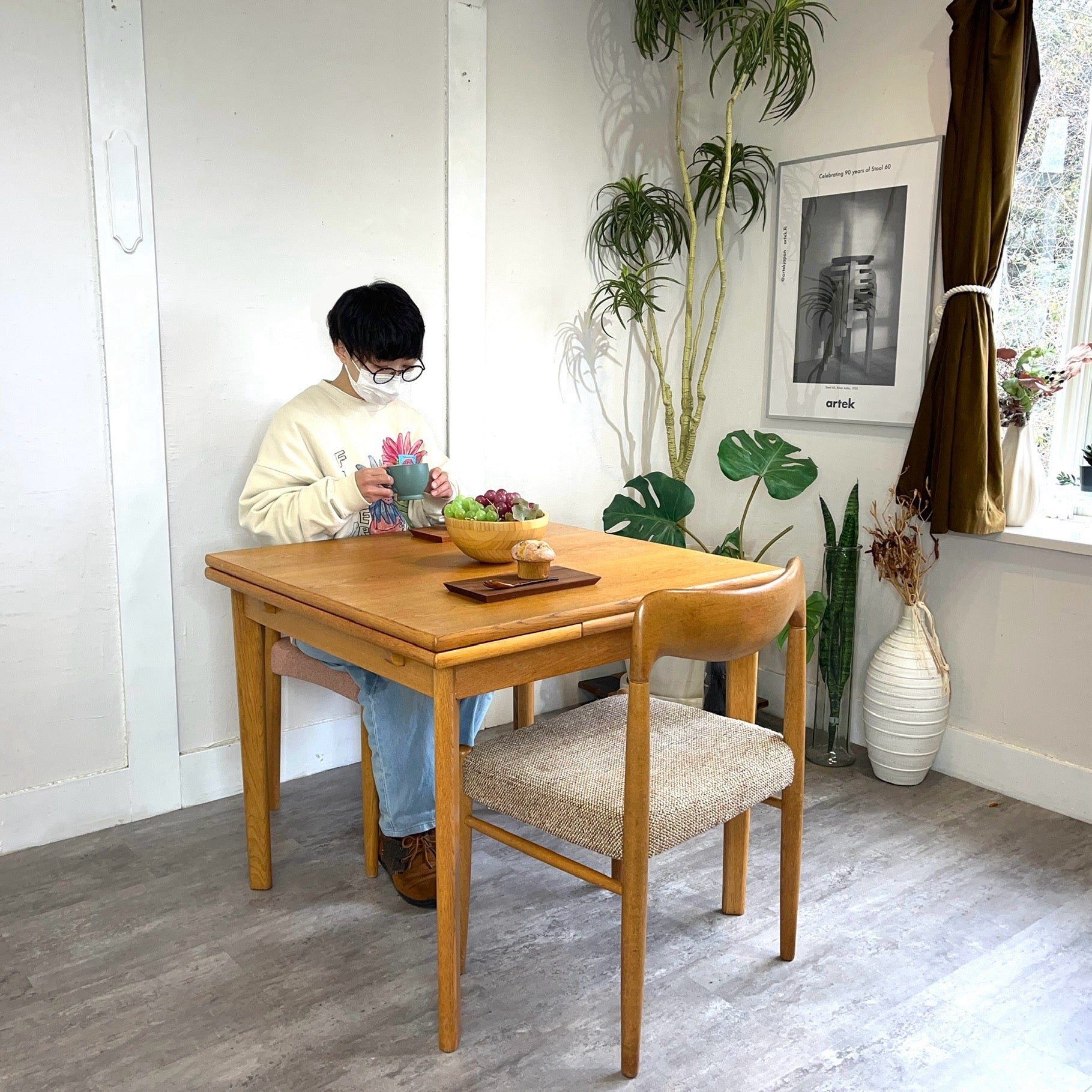 日進木工 伸長式 ダイニングテーブル ジャパンヴィンテージ 中古