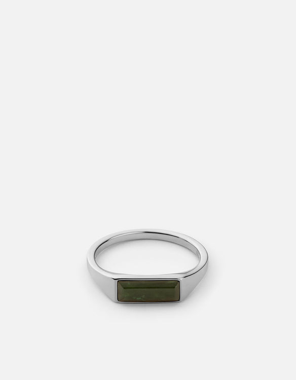 Thin Lennox Onyx Ring, Sterling Silver | Men's Rings | Miansai