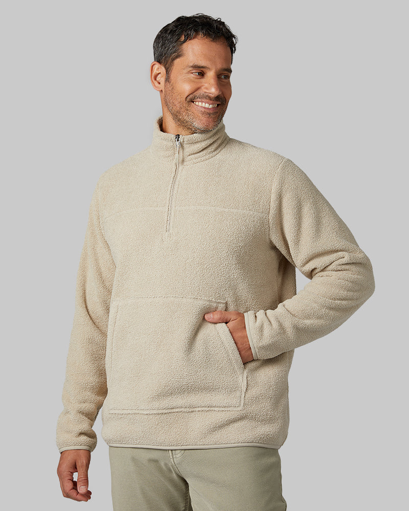 Men's Thermal Fleece Quarter Zip Pullover Top