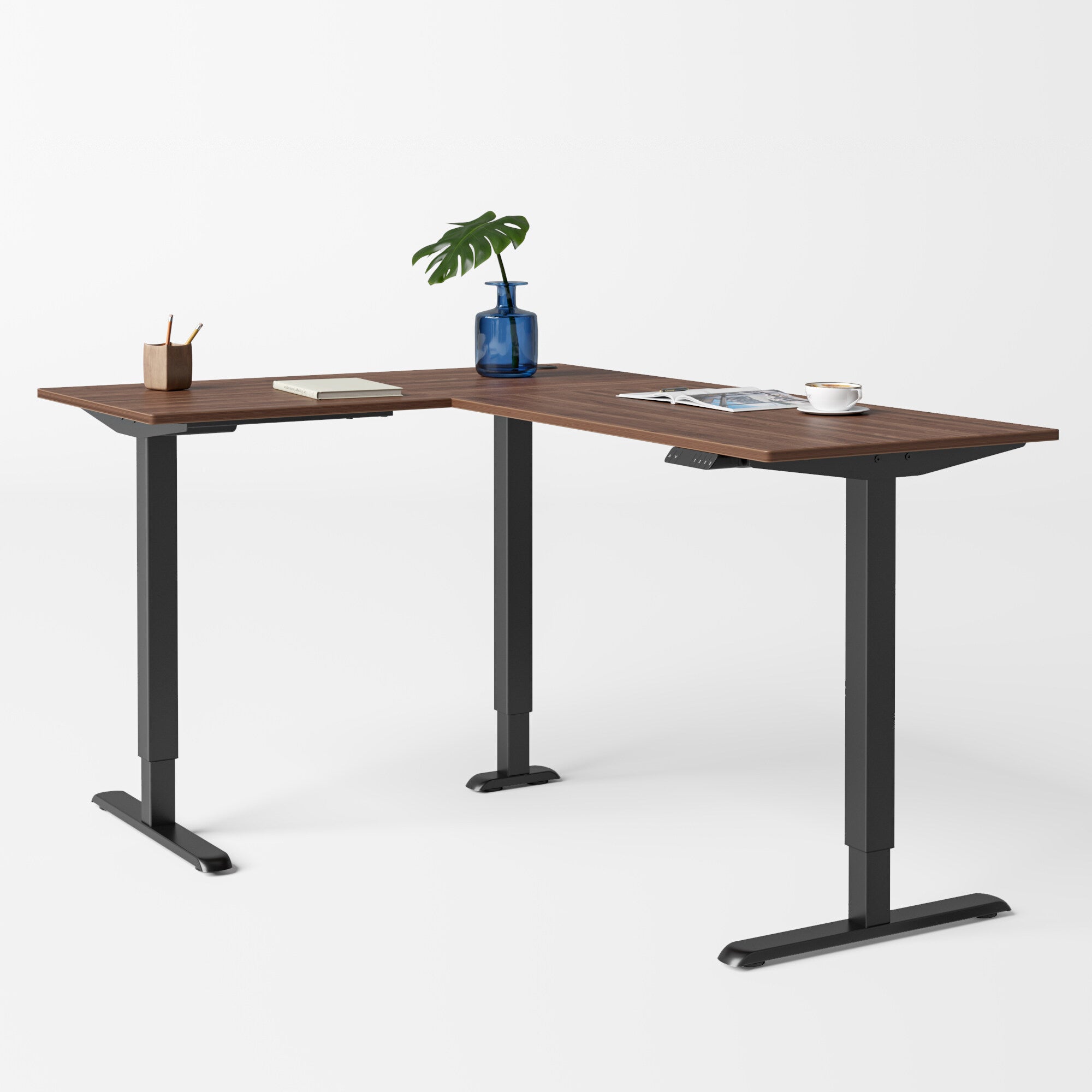 FEZiBO Triple Motor Reversible L-shaped Standing Desk Frame Only