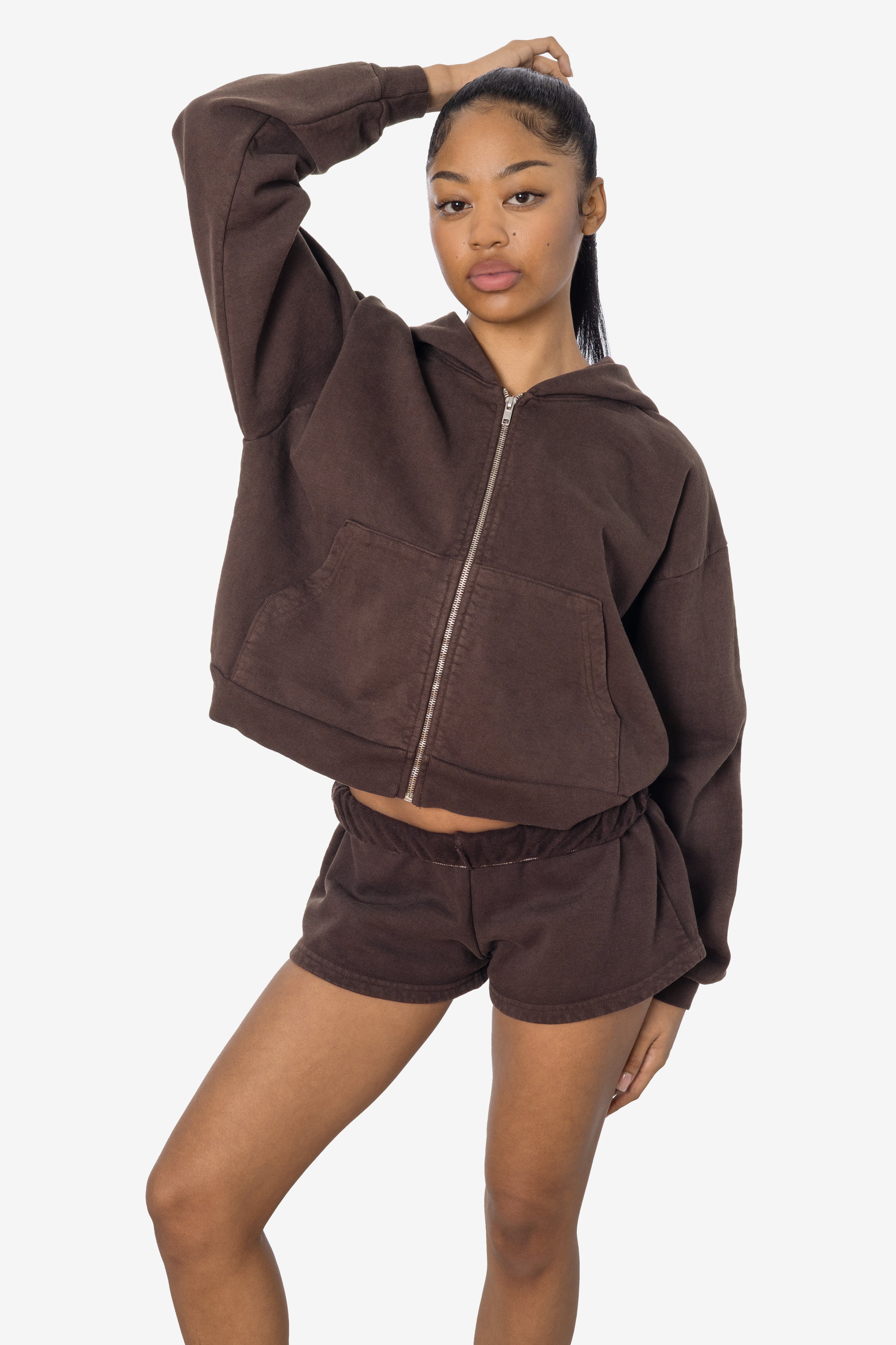 HF16 - Heavy Fleece Cropped Zip-Up Hoodie (Piece Dye) – Los